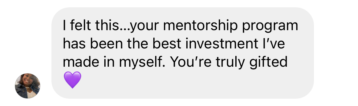 Testimonial: the mentorship program has been the best investment I've made in myself