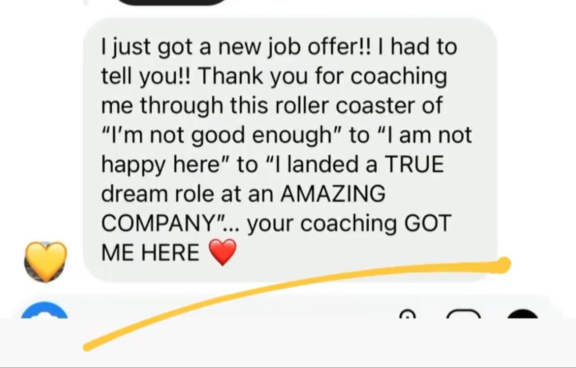 Testimonial about landing a true dream role after coaching