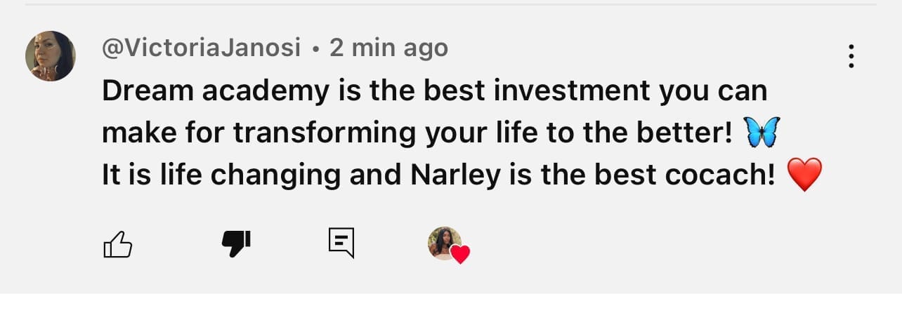 Comment from @VictoriaJanosi about Dream Academy